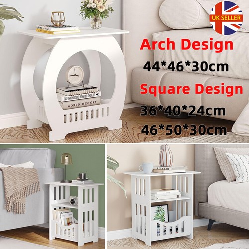 White bedside table - table, cabinet