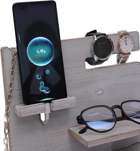 Wooden docking station desktop - station,
