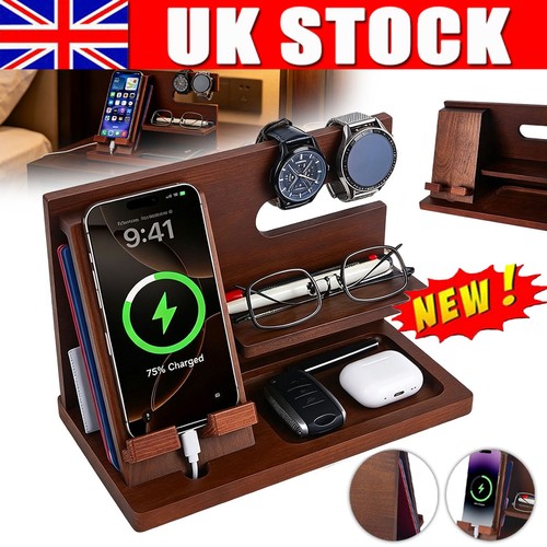 Wooden docking station desktop - wooden,