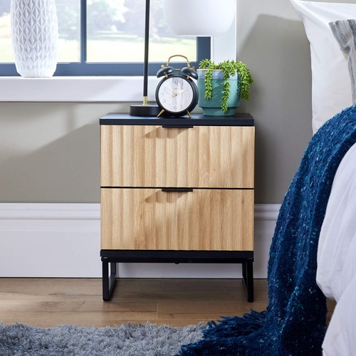Modern black wood bedside - modern,