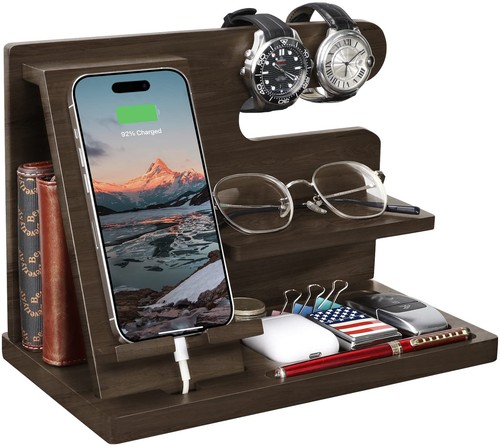 Wooden docking station desktop - wooden,