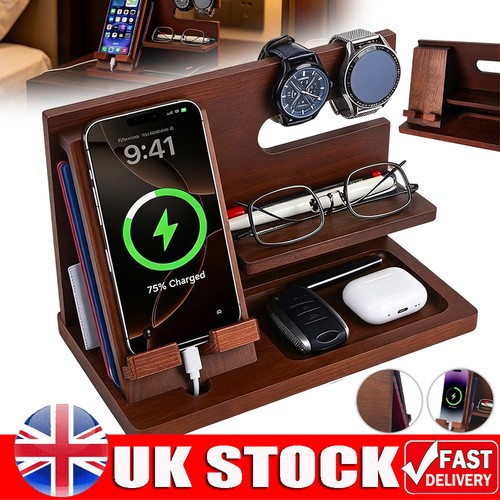 Wooden docking station desktop - wooden,