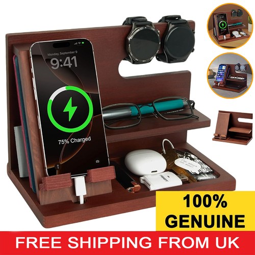 Wooden docking station desktop - wooden,