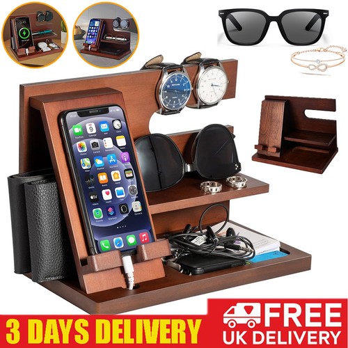 Wooden docking station desktop - wooden,