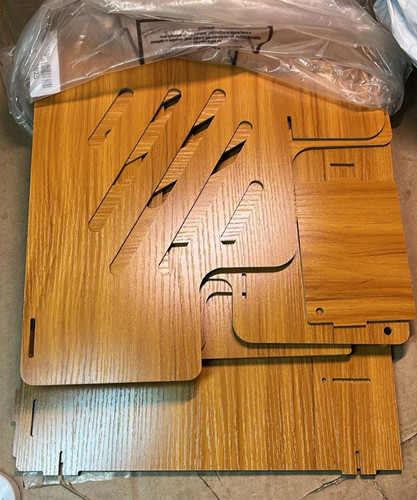 Wooden office desk - office, organiser