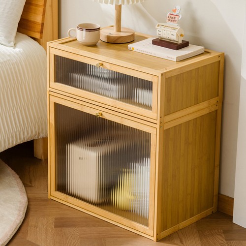 Bamboo bedside table - bedside,