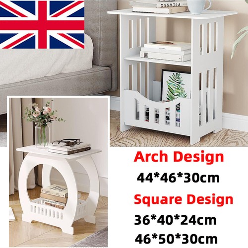 White bedside table cabinet - white,