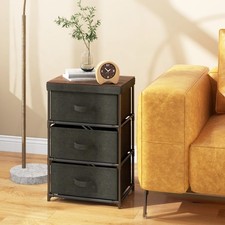 3-Tier Bedside Table Set of 2
