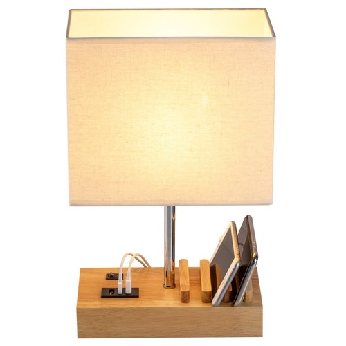 Usb bedside table lamp with - table, 3