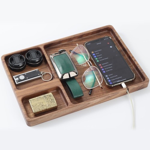 Walnut wood valet - walnut,