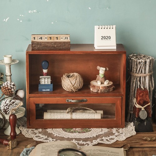 Vintage display shelf wooden - vintage,