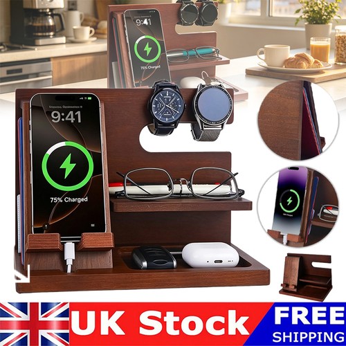 Wooden docking station desktop - wooden,