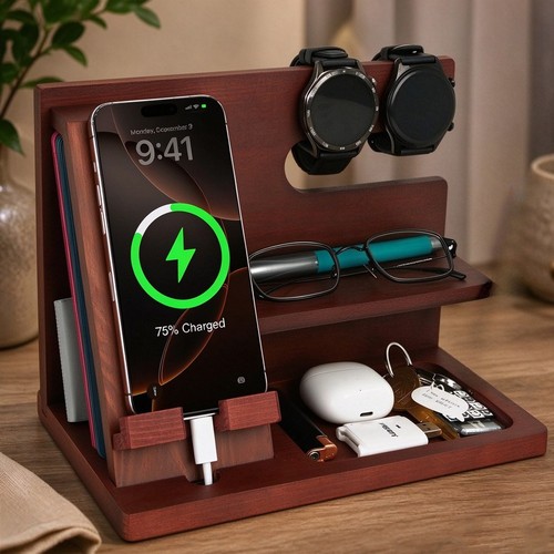 Wooden docking station mobile - wooden,