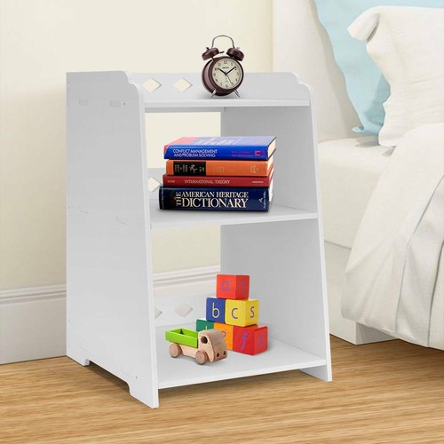 White bedside table - white,